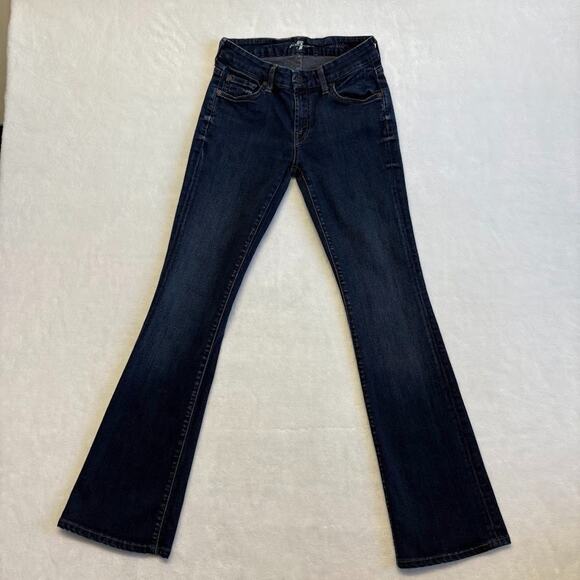 7 For All Mankind Kimmie Low Rise Bootcut Jeans Womens Size 26 Blue Denim - Picture 1 of 12